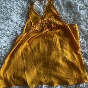 Hollister Gold Smocked Relaxed Tank Top